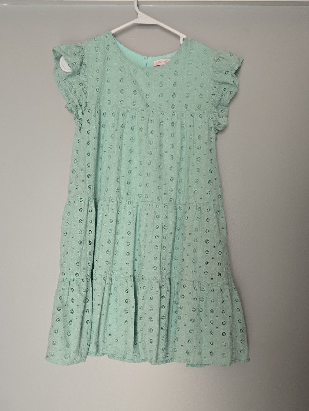 Pink Lily Mint Green Eyelet Babydoll Style Dress